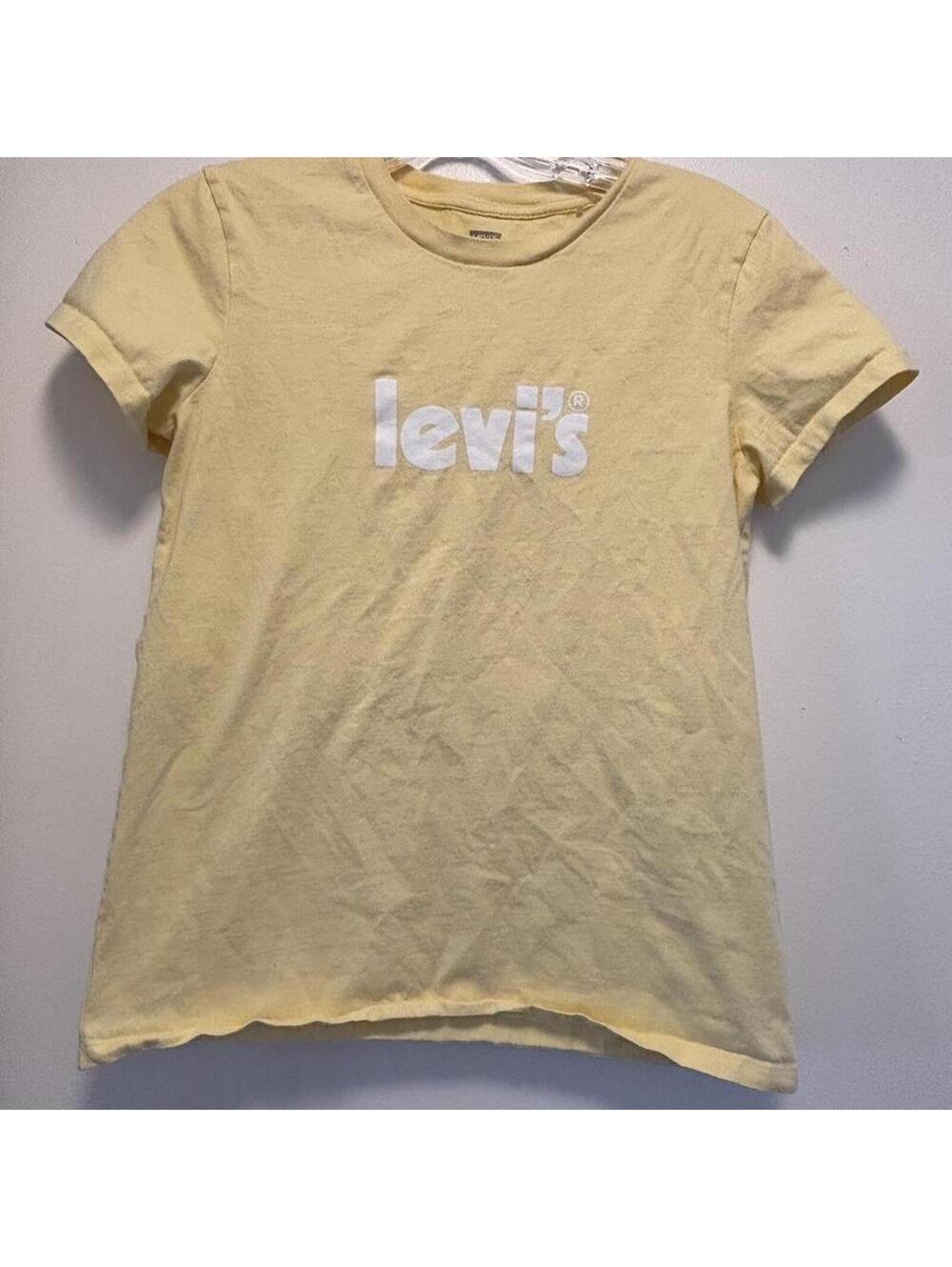 Levi's logo tee yellow cropped t shirt
